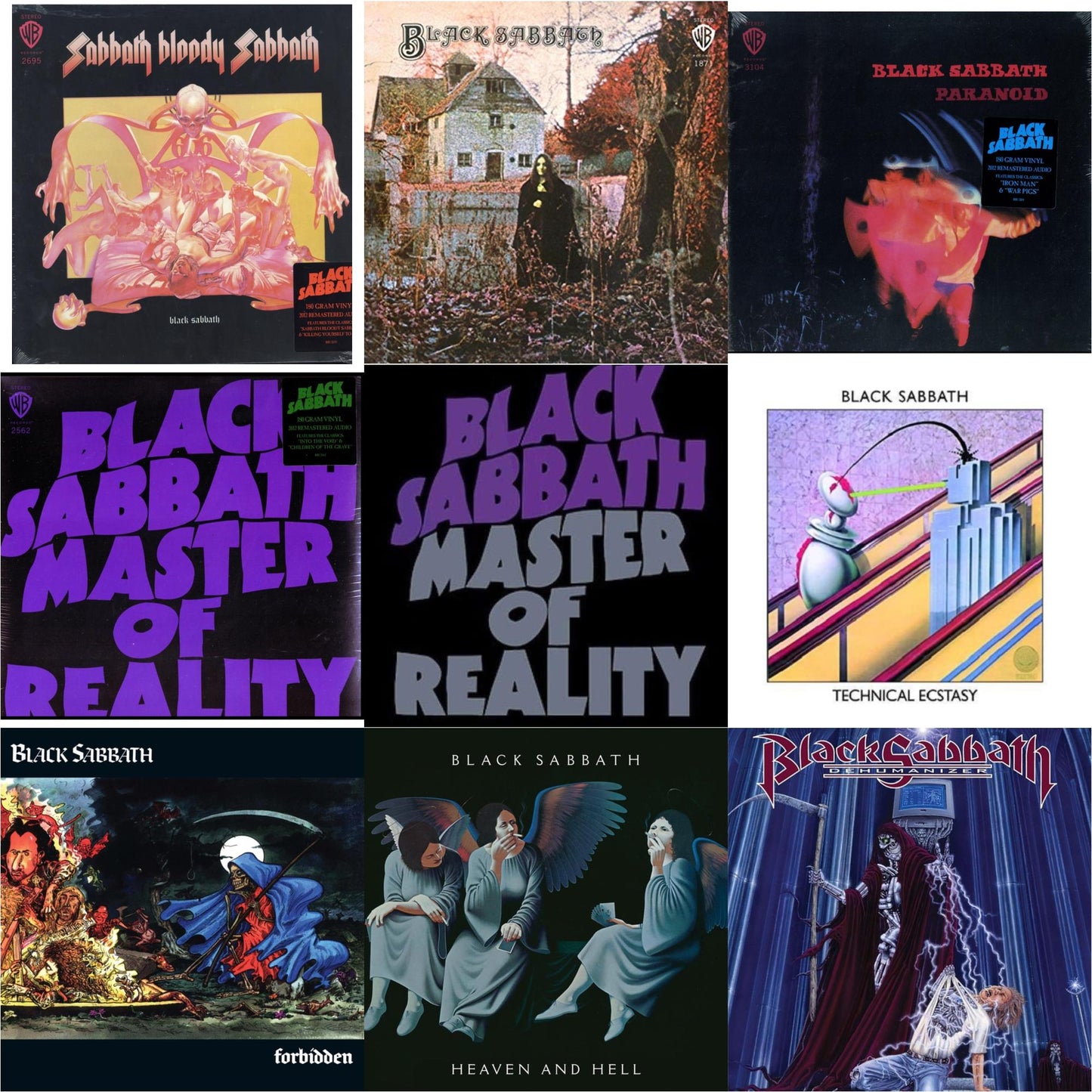 Black Sabbath - Sabbath Bloody Sabbath (180G) & Black Sabbath (180G) & Paranoid (180G) & Master Of Reality (180G) & Master Of Reality & Technical Ecstasy & Forbidden (2024 Tony Iommi Remix) & Heaven & Hell (Deluxe/2LP) & Dehumanizer (Deluxe