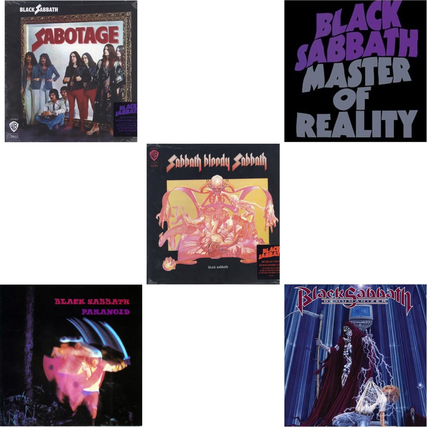 Black Sabbath - Sabotage (180G) & Sabbath Bloody Sabbath (180G) & Paranoid & Master Of Reality & Dehumanizer (Deluxe Edition/2LP) (Rocktober)