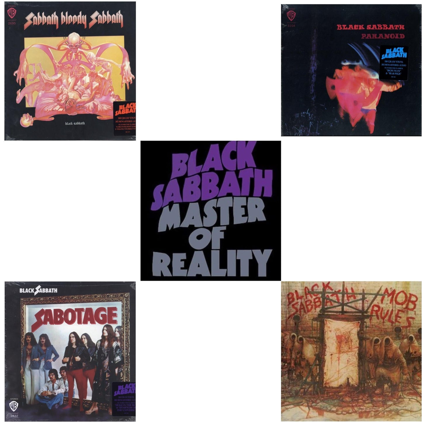 Black Sabbath - Sabotage (180G) & Sabbath Bloody Sabbath (180G) & Paranoid (180G) & Master Of Reality & Mob Rules (Deluxe/2LP)