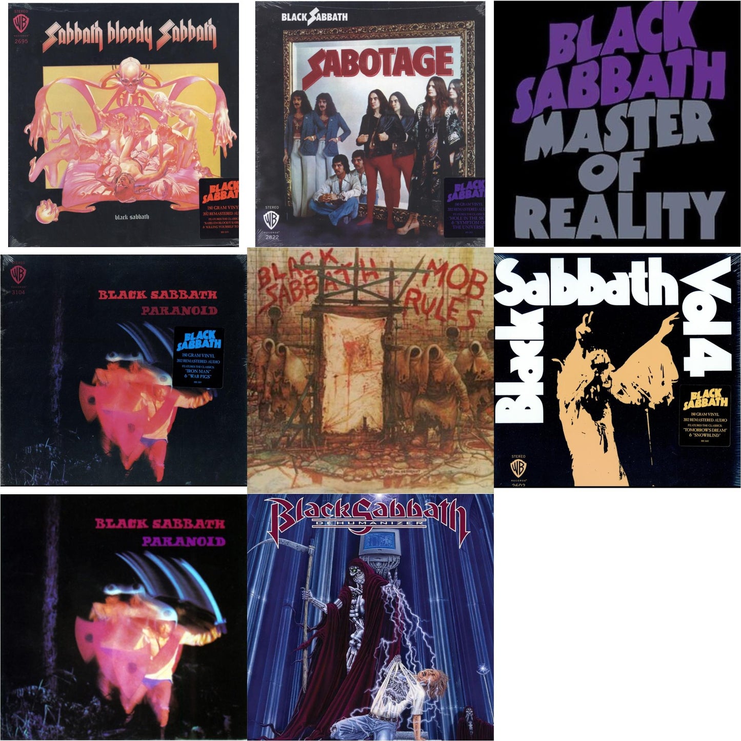 Black Sabbath - Sabotage (180G) & Vol. 4 (180G) & Sabbath Bloody Sabbath (180G) & Paranoid (180G) & Paranoid & Master Of Reality & Mob Rules (Deluxe/2LP) & Dehumanizer (Deluxe Edition/2LP) (Rocktober)