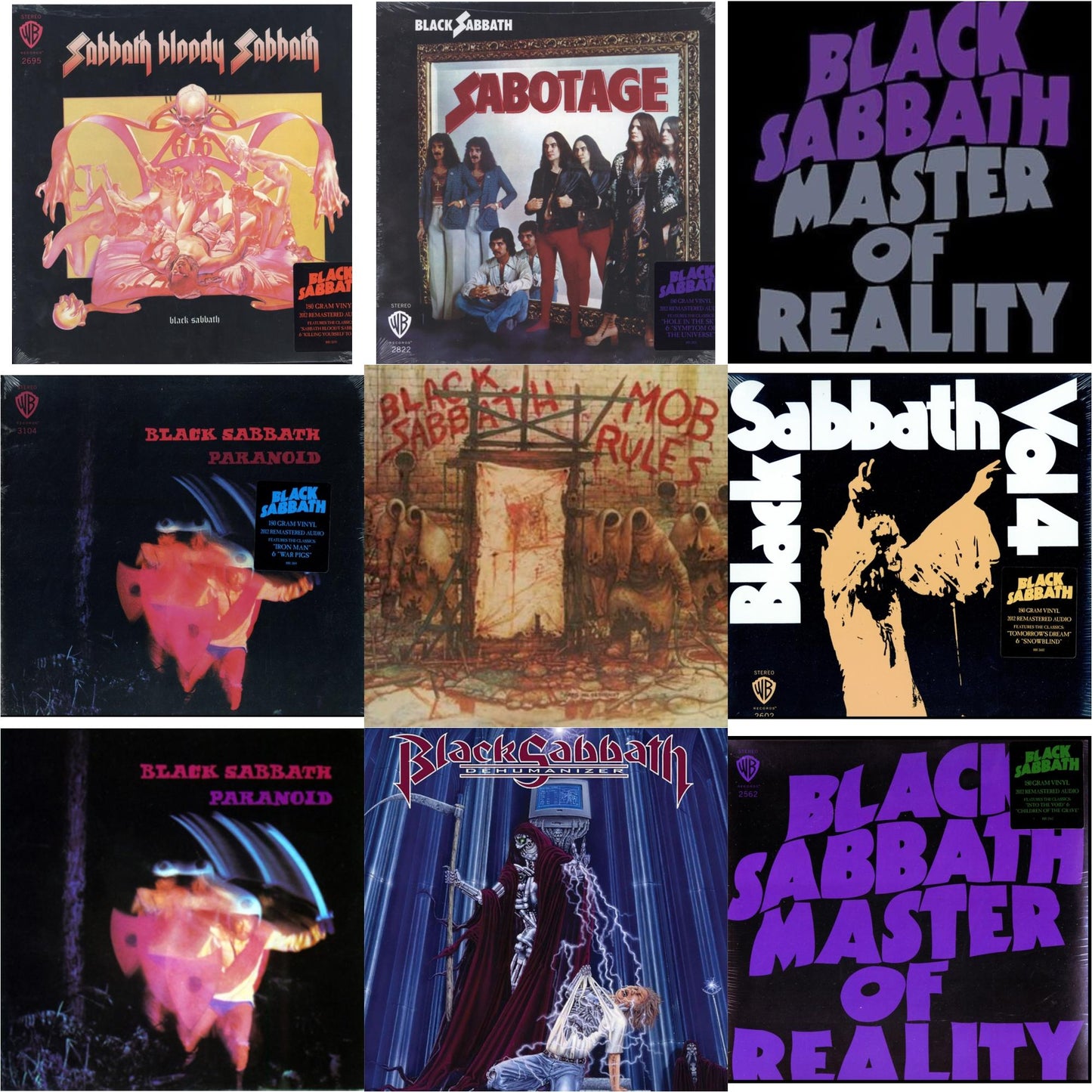 Black Sabbath - Sabotage (180G) & Vol. 4 (180G) & Sabbath Bloody Sabbath (180G) & Paranoid (180G) & Master Of Reality (180G) & Paranoid & Master Of Reality & Mob Rules (Deluxe/2LP) & Dehumanizer (Deluxe Edition/2LP) (Rocktober)
