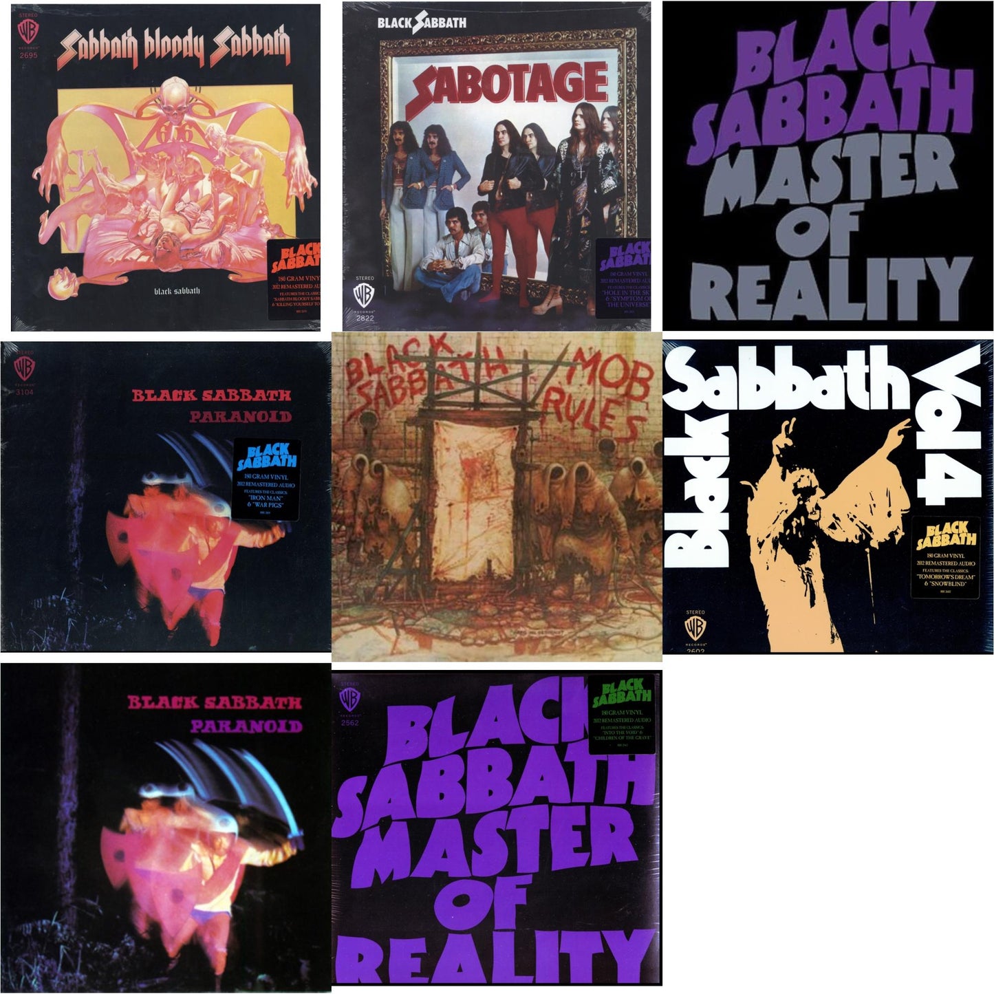 Black Sabbath - Sabotage (180G) & Vol. 4 (180G) & Sabbath Bloody Sabbath (180G) & Paranoid (180G) & Master Of Reality (180G) & Paranoid & Master Of Reality & Mob Rules (Deluxe/2LP)
