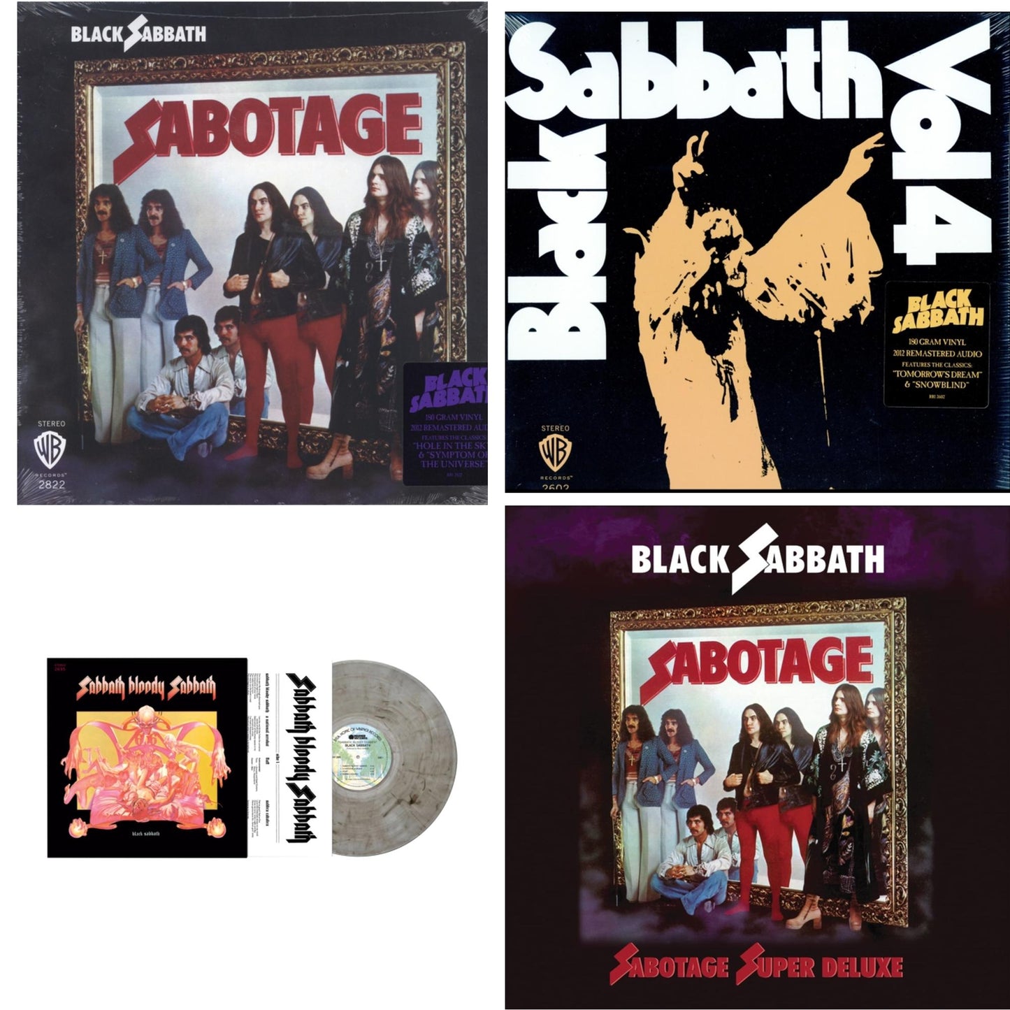 Black Sabbath - Sabotage (180G) & Vol. 4 (180G) & Sabbath Bloody Sabbath (Smoky LP Vinyl) (Syeor) & Sabotage (Super Deluxe Edition/4LP/7Inch)