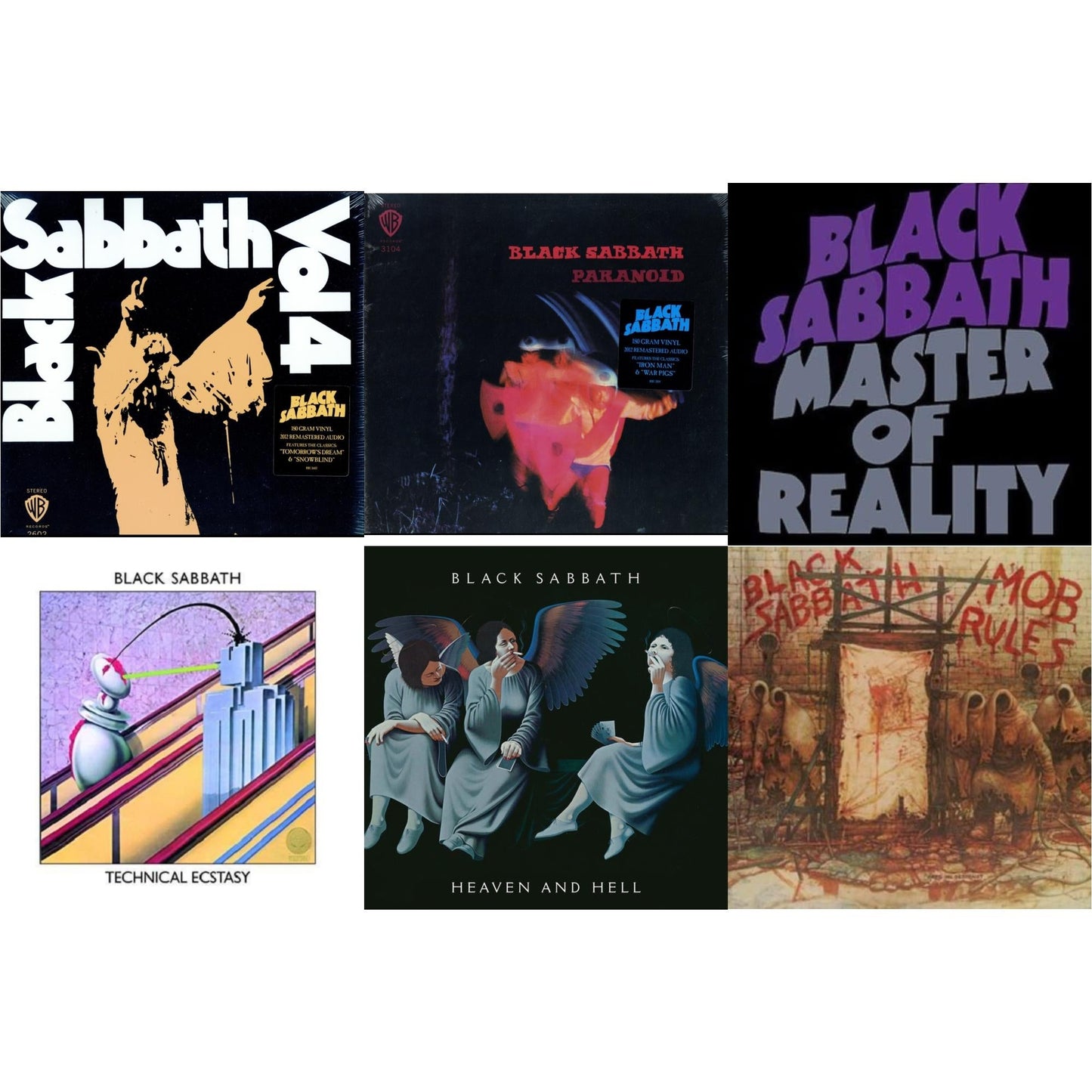 Black Sabbath - Vol. 4 (180G) & Paranoid (180G) & Master Of Reality & Technical Ecstasy & Heaven & Hell (Deluxe/2LP) & Mob Rules (Deluxe/2LP)