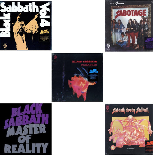 Black Sabbath - Vol. 4 (180G) & Master Of Reality & Paranoid (180G) & Sabotage (180G) & Sabbath Bloody Sabbath (180G) - LP Vinyl Bundle