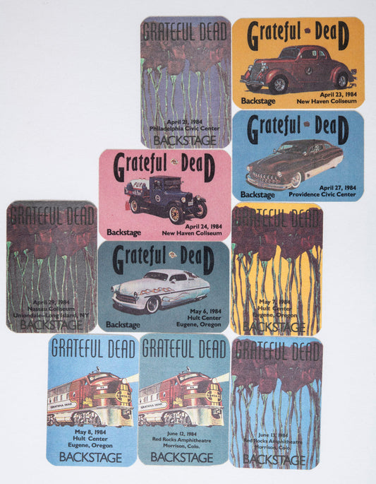 Grateful Dead Backstage Passes (04/21/1984 - 06/13/1984) Collectors Bundle