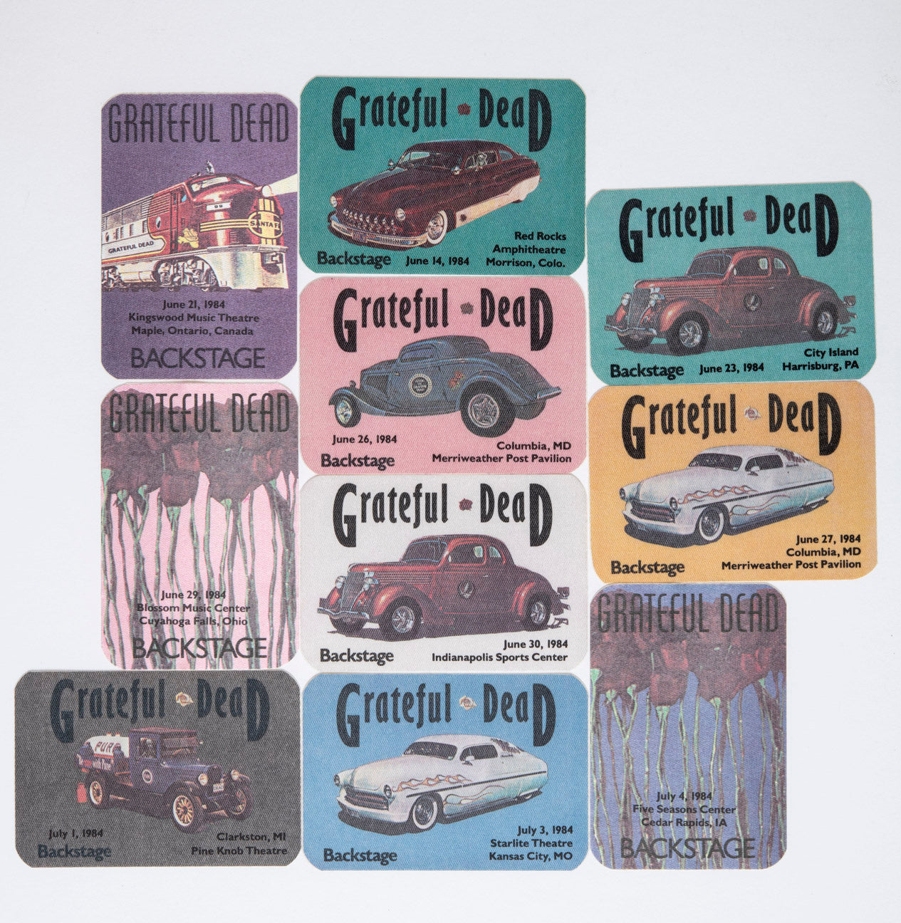 Grateful Dead Backstage Passes (06/14/1984 - 07/04/1984) Collectors Bundle