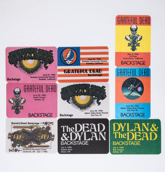 Grateful Dead Backstage Passes (04/21/1986 - 07/04/1986) Collectors Bundle