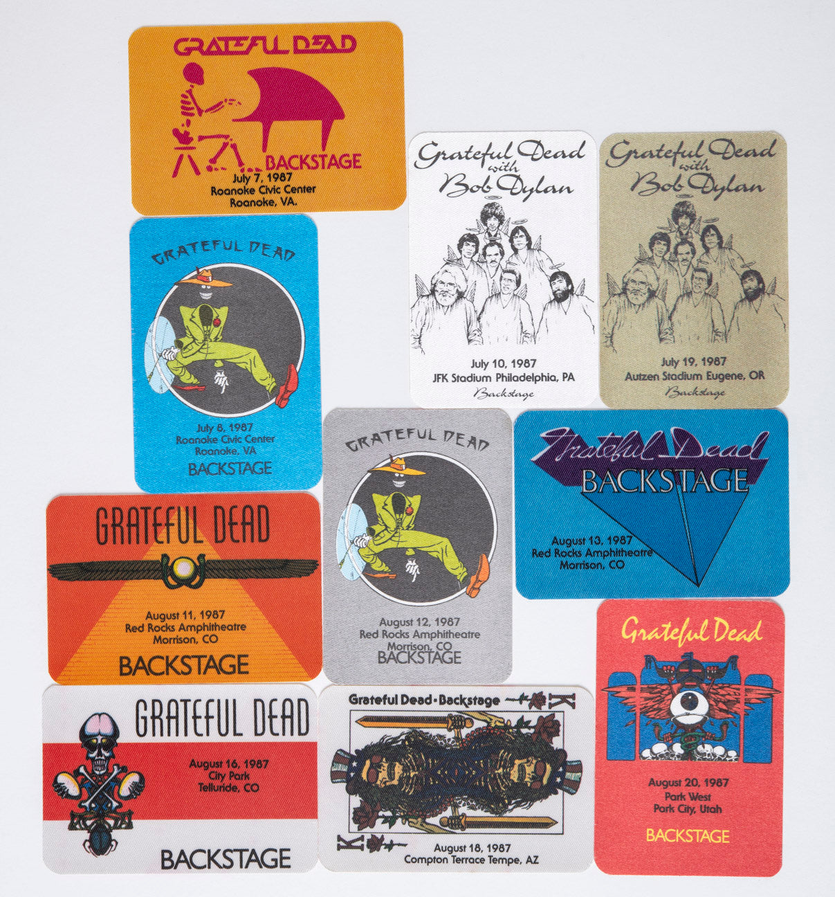 Grateful Dead Backstage Passes (07/07/1987 - 08/20/1987) Collectors Bundle