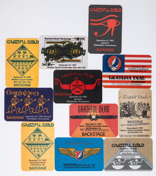 Grateful Dead Backstage Passes (09/18/1987 - 11/15/1987) Collectors Bundle