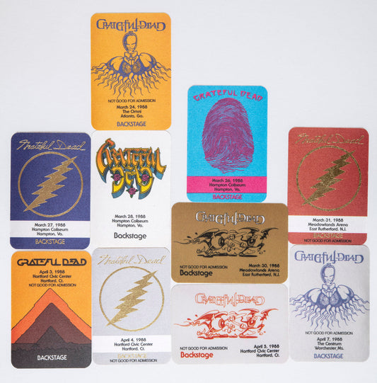 Grateful Dead Backstage Passes (03/24/1988 - 04/07/1988) Collectors Bundle