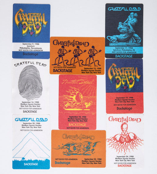 Grateful Dead Backstage Passes (09/09/1988 - 09/24/1988) Collectors Bundle