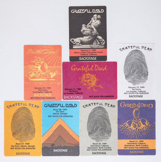 Grateful Dead Backstage Passes (02/05/1989 - 03/31/1989) Collectors Bundle
