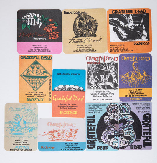Grateful Dead Backstage Passes (02/09/1990 - 03/19/1990) Collectors Bundle