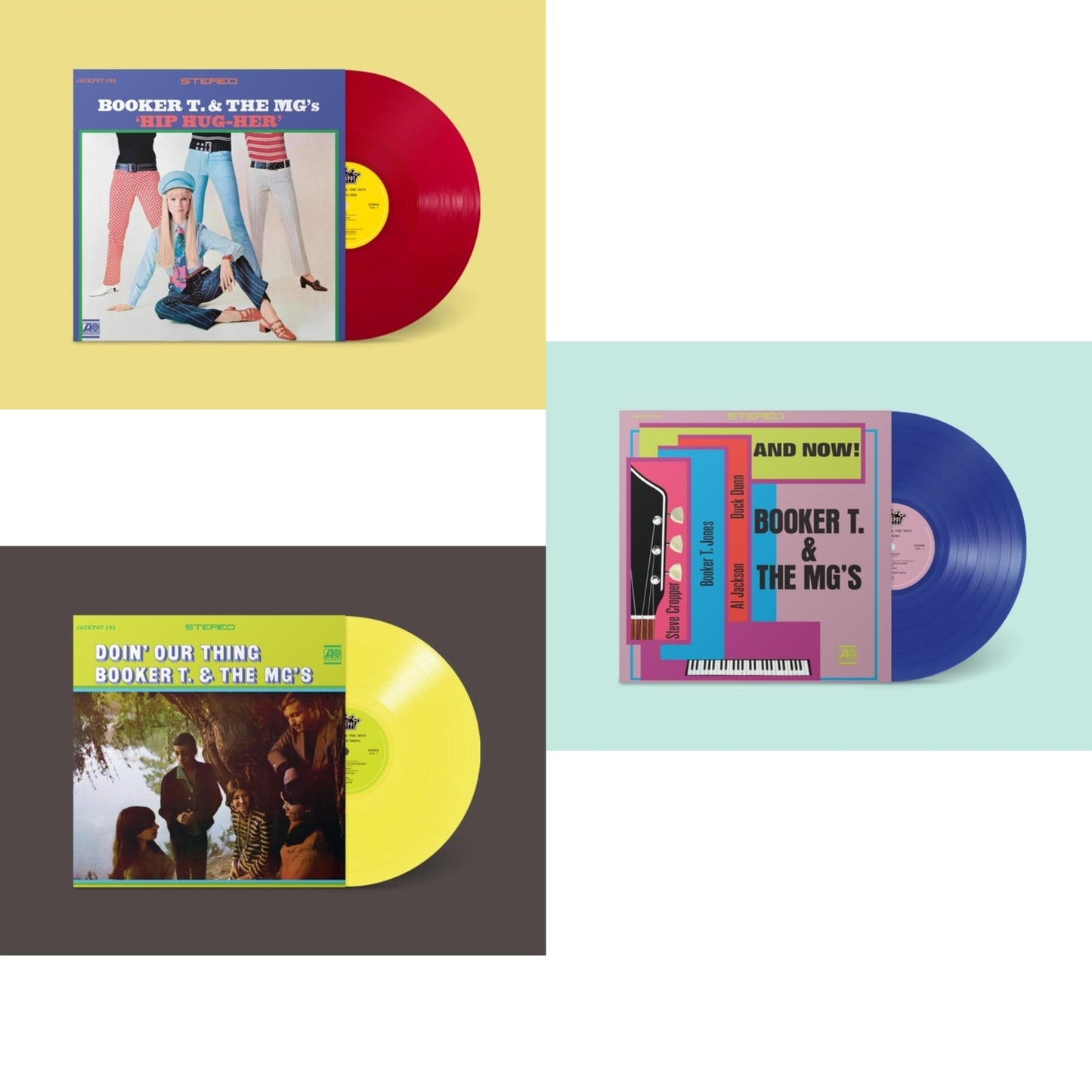 Booker T & The Mgs - Hip Hug-Her (Apple Red LP Vinyl) (Ams Exclusive) & Doin Our Thing (Yellow LP Vinyl) (Ams Exclusive) & And Now (Dark Blue LP Vinyl) (Ams Exclusive)