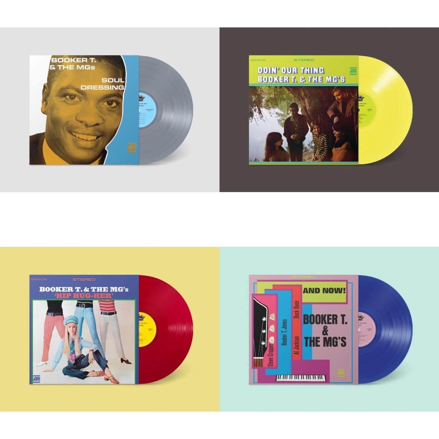 Booker T & The Mgs - Soul Dressing (Grey LP Vinyl) (Ams Exclusive) & Doin Our Thing (Yellow LP Vinyl) (Ams Exclusive) & Hip Hug-Her (Apple Red LP Vinyl) (Ams Exclusive) & And Now (Dark Blue LP Vinyl) (Ams Exclusive)