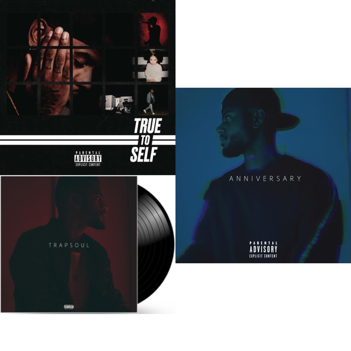 Bryson Tiller - A N N I V E R S A R Y (X) (Deluxe/2LP/150G) & T R A P S O U L (X) & True To Self (Pa) (150G/2LP/Opaque Yellow Vinyl/Dl Card)
