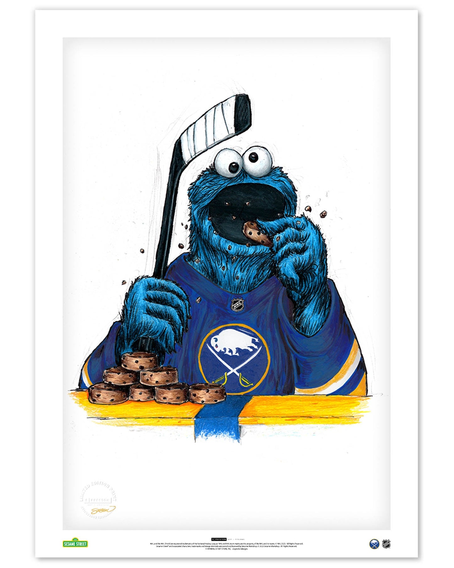 Cookie Monster x NHL Sabres Limited Edition Art Print