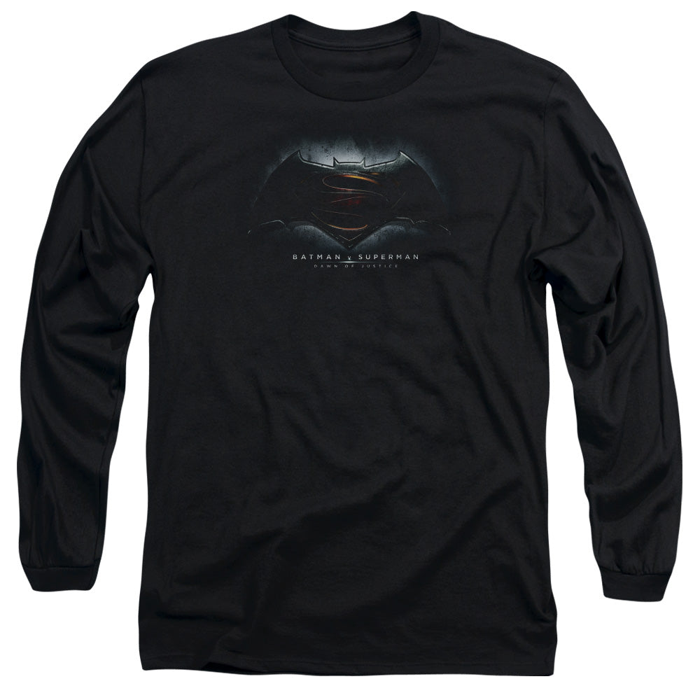 Batman Vs Superman Logo Mens Long Sleeve Shirt Black Officially Licensed