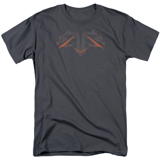 Batman V Superman Tech Bat Logo Mens T Shirt Charcoal