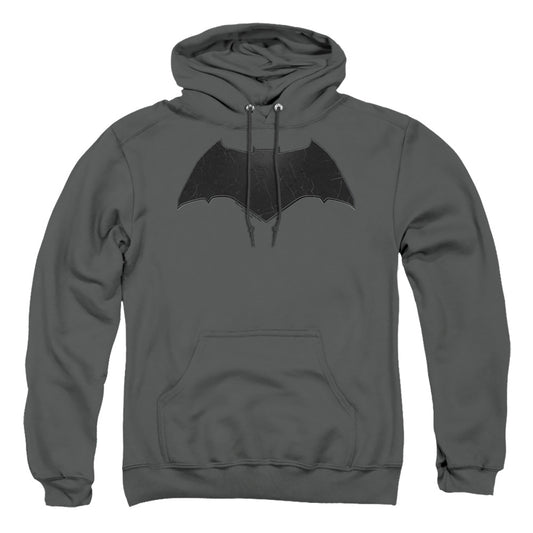 Batman V Superman Beveled Bat Logo Mens Hoodie Charcoal Officially Licensed