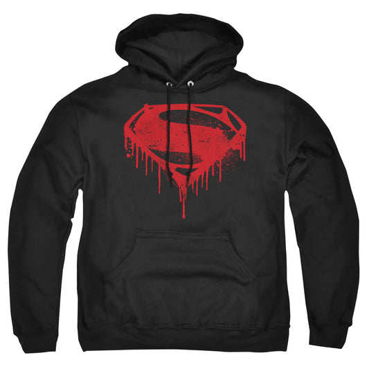 Batman V Superman Splattered Mens Hoodie Black Officially Licensed