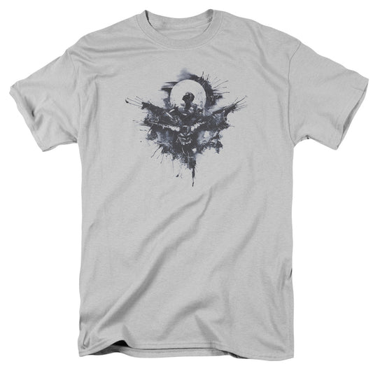 Batman V Superman Splatter Mens T Shirt Silver