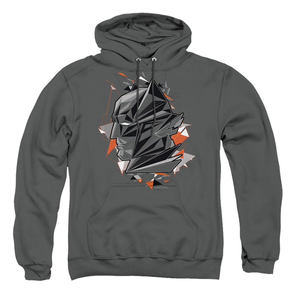 Batman V Superman Bat Head Tech Mens Hoodie Charcoal Officially Licensed