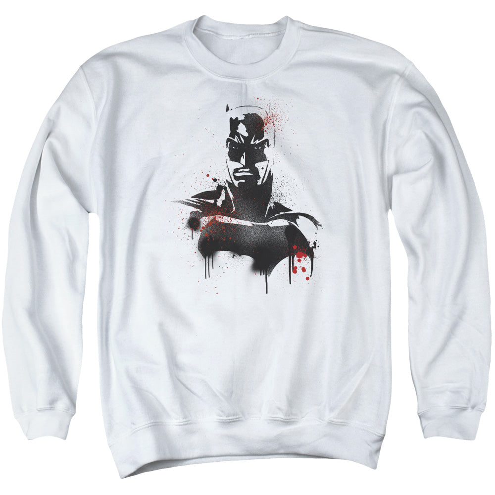 Batman V Superman Batman Spray Mens Crewneck Sweatshirt White Officially Licensed