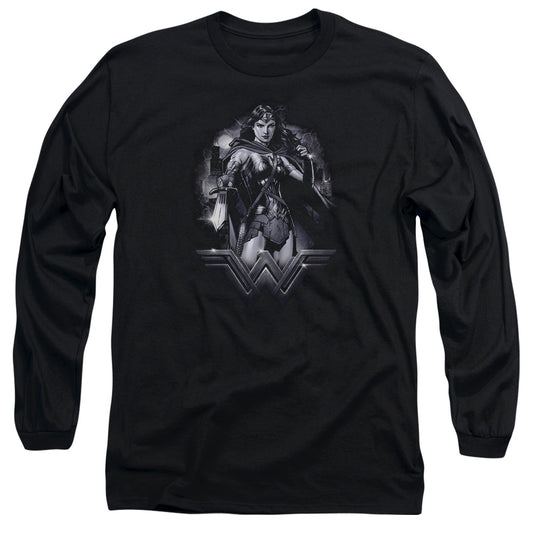 Batman Vs Superman Rainy Night Mens Long Sleeve Shirt Black Officially Licensed