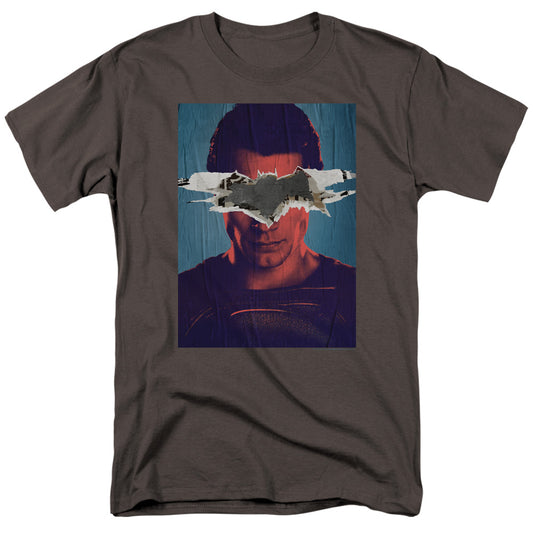 Batman Vs Superman Superman Poster Mens T Shirt Charcoal