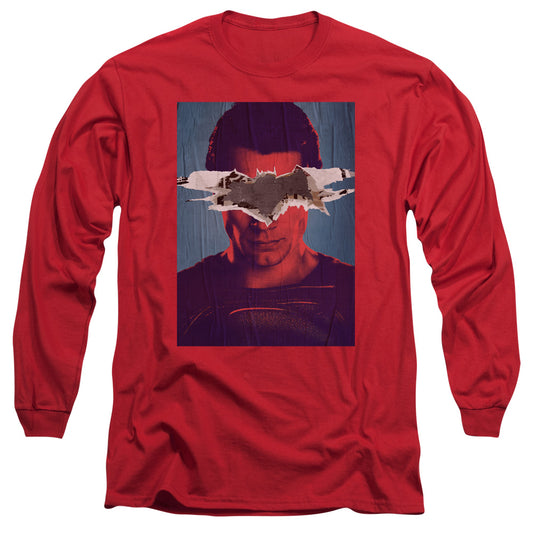 Batman Vs Superman Superman Poster Mens Long Sleeve Shirt Red Officially Licensed