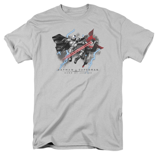 Batman V Superman Lightniing V Heat Vision Mens T Shirt Silver
