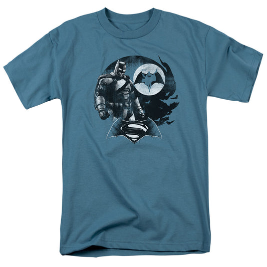 Batman V Superman Waiting And Protecting Mens T Shirt Slate