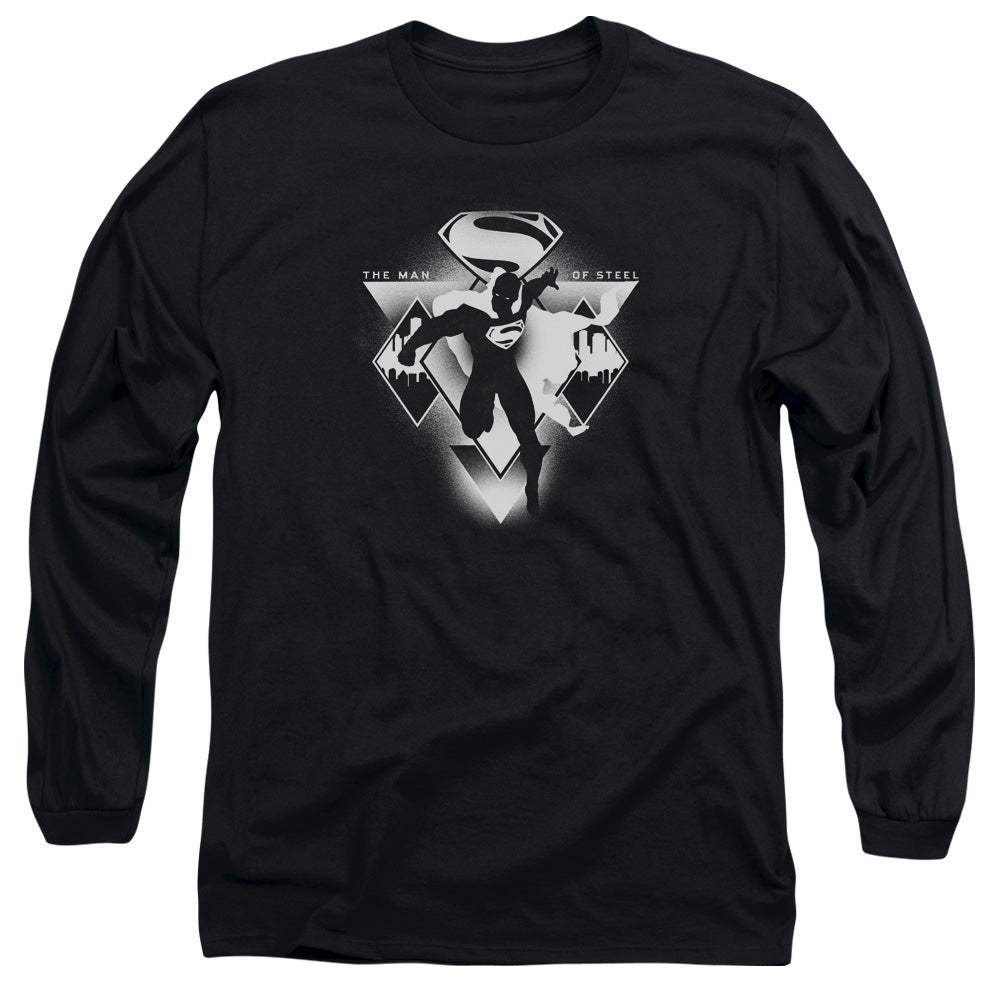 Batman V Superman Triple Diamond Mens Long Sleeve Shirt Black Officially Licensed