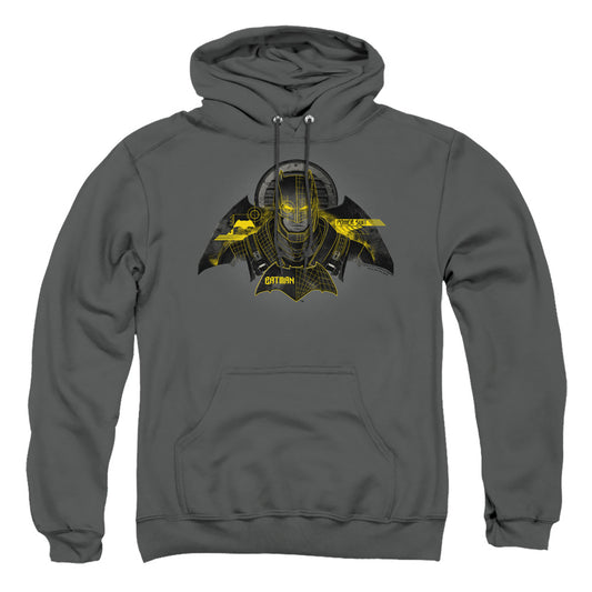 Batman V Superman Batman Tech Mens Hoodie Charcoal Officially Licensed