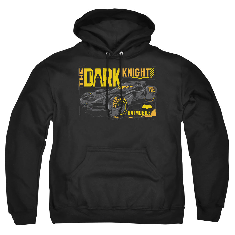 Batman V Superman Mobil Dark Knight Mens Hoodie Black Officially Licensed