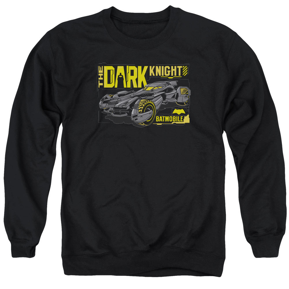 Batman V Superman Mobil Dark Knight Mens Crewneck Sweatshirt Black Officially Licensed