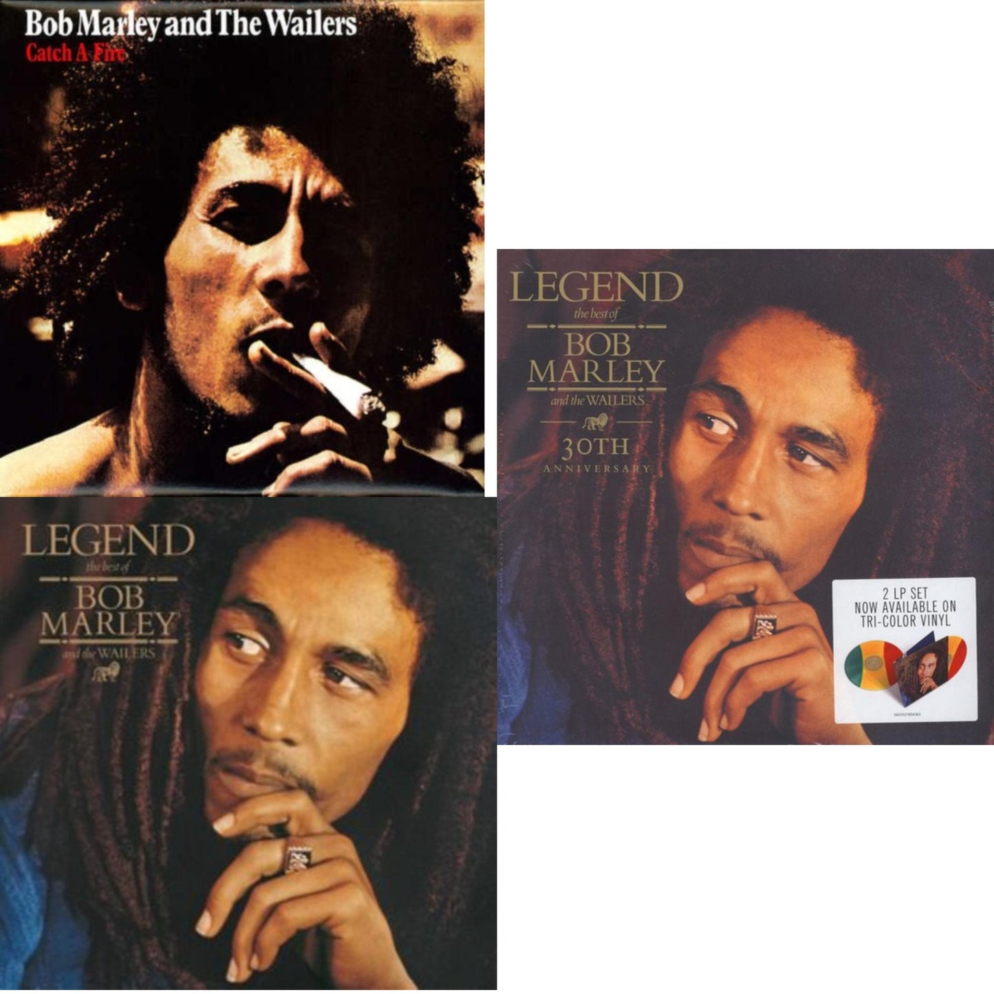 Bob & The Wailers Marley - Legend & Catch A Fire & Legend (30Th Anniversary) - LP Vinyl Bundle