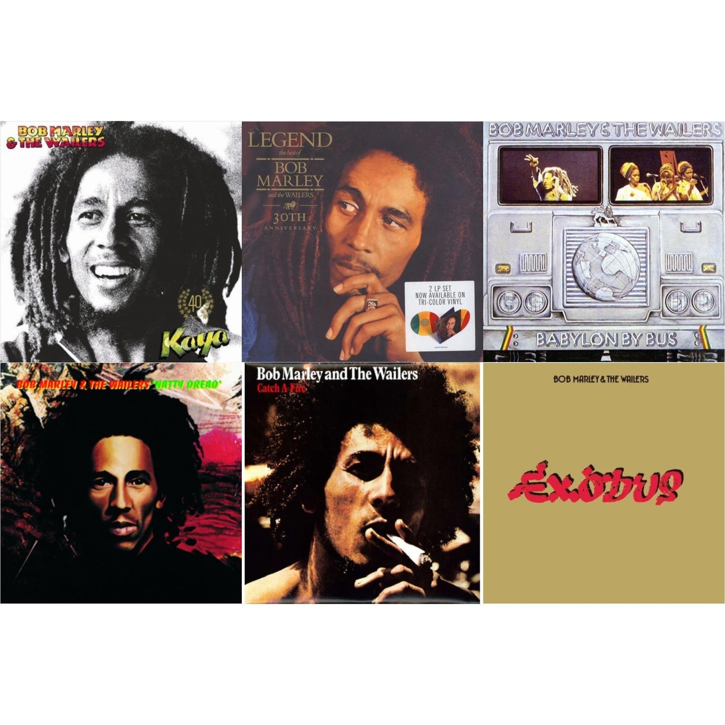 Bob & The Wailers Marley - Natty Dread (180G) & Catch A Fire & Legend (30Th Anniversary) & Exodus & Babylon By Bus & Kaya 40 (2 LP)