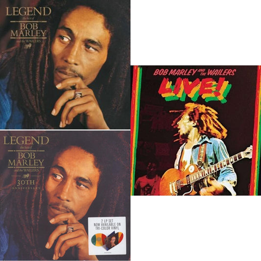 Bob & The Wailers Marley - Legend & Legend (30Th Anniversary) & Live (180G) - LP Vinyl Bundle