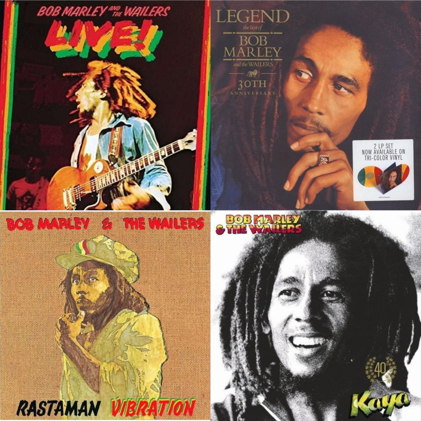 Bob & The Wailers Marley - Legend (30Th Anniversary) & Live (180G) & Rastaman Vibration & Kaya 40 (2 LP)