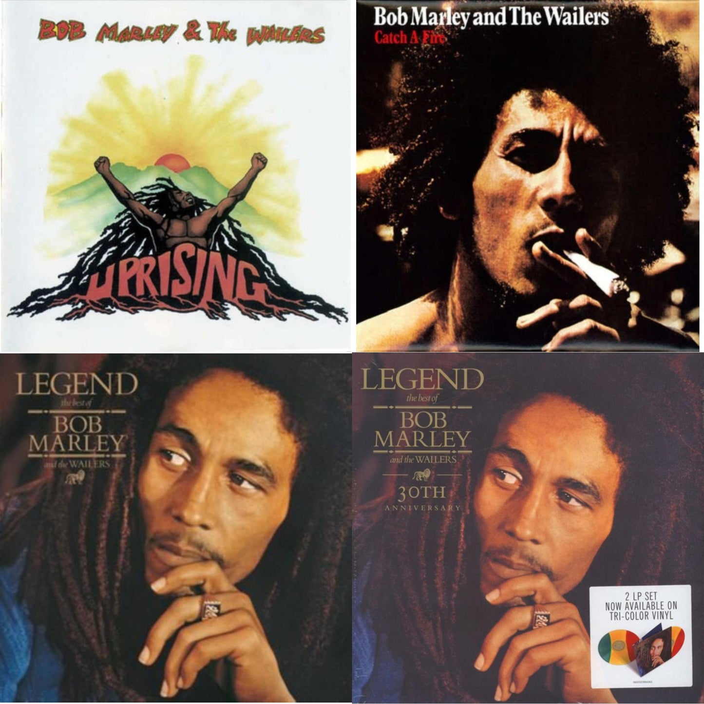 Bob & The Wailers Marley - Legend & Catch A Fire & Legend (30Th Anniversary) & Uprising - LP Vinyl Bundle