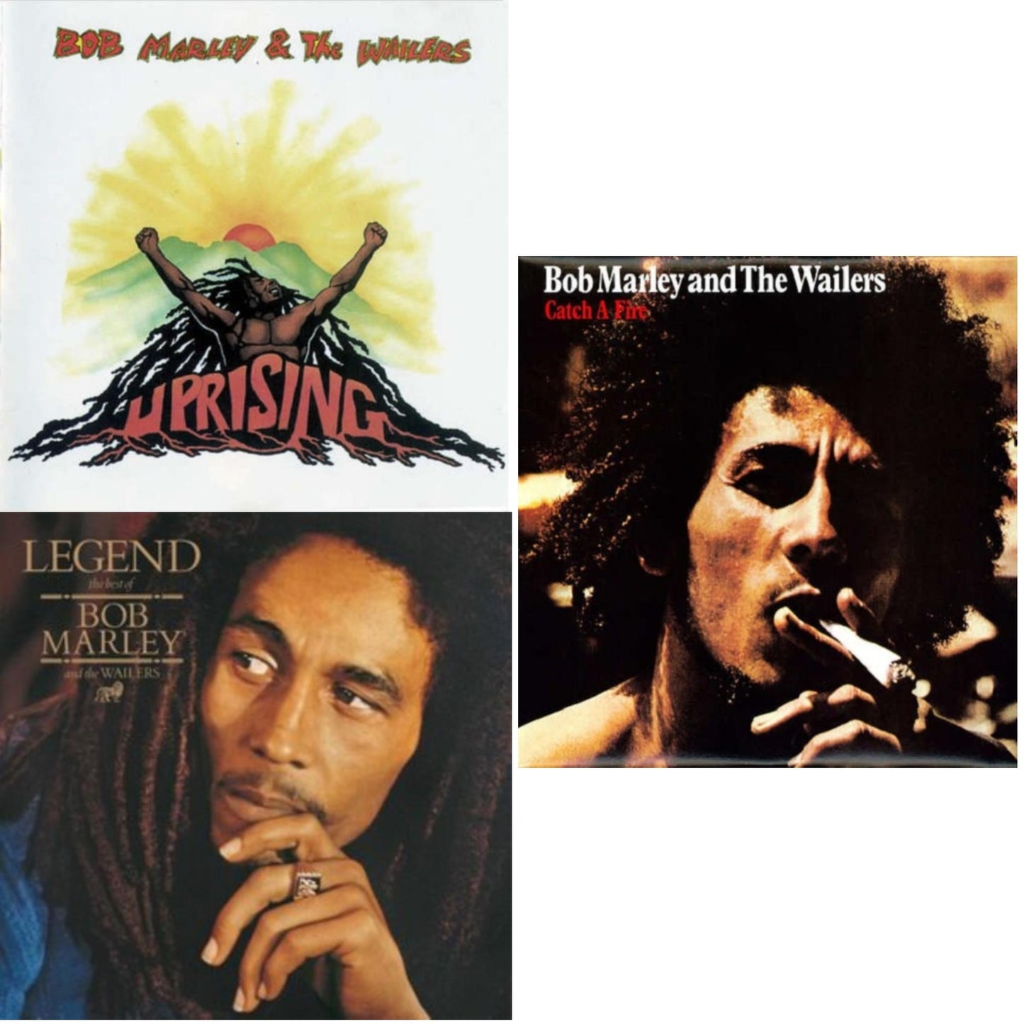 Bob & The Wailers Marley - Legend & Catch A Fire & Uprising - LP Vinyl Bundle