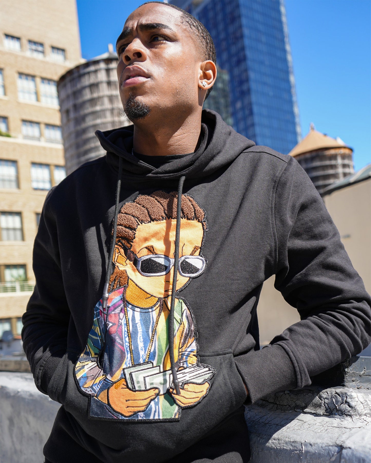 The Boondocks - Riley Smalls Black Knit Mens Hoodie