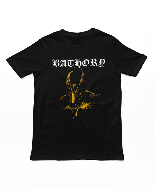 Bathory Yellow Goat Mens T Shirt Black