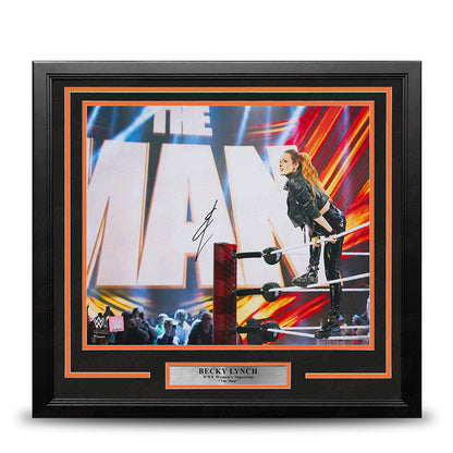 Becky Lynch The Man Entrance Autographed 16" x 20" Framed WWE Wrestling Photo
