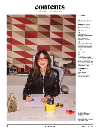 Billboard - 26.01.24 Edition: Power 100 & Finance 50, The Meaning For Mariah Carey After Being Named 2026 MusiCares Person Of The Year, Executive Of The Decade Jody Gerson, Managers To Watch & More!