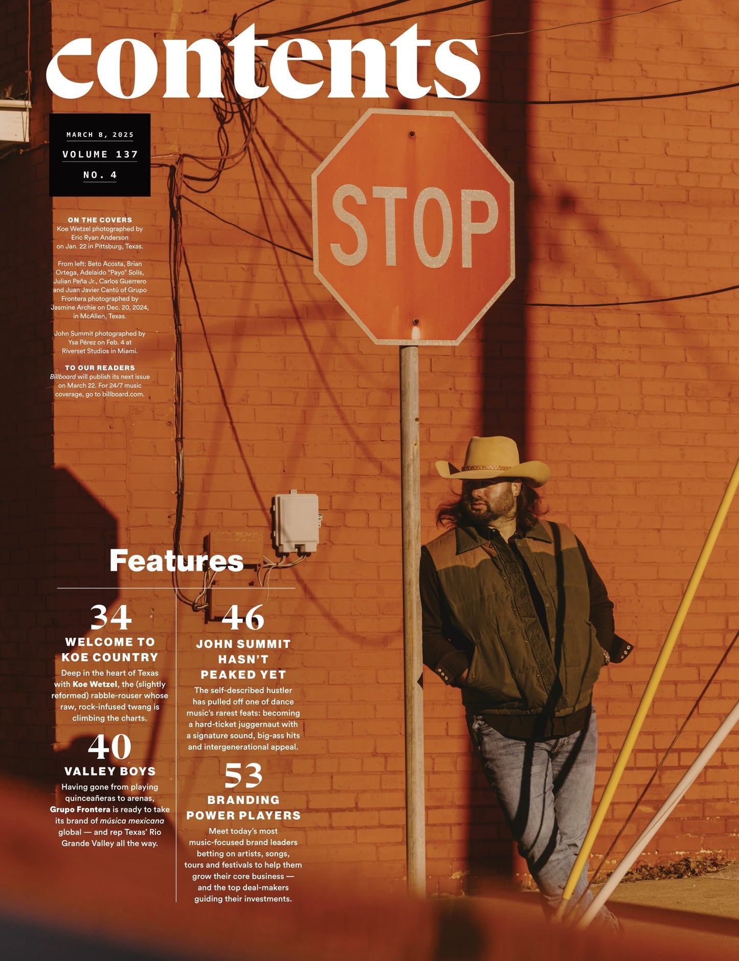 Billboard - 25.03.08 Edition: SXSW 2025, Branding Power Players, John Summit Elevates Dance Music, Koe Wetzel’s Rise, Grupo Frontera: Regional Mexican Stars With Global Ambitions & More!