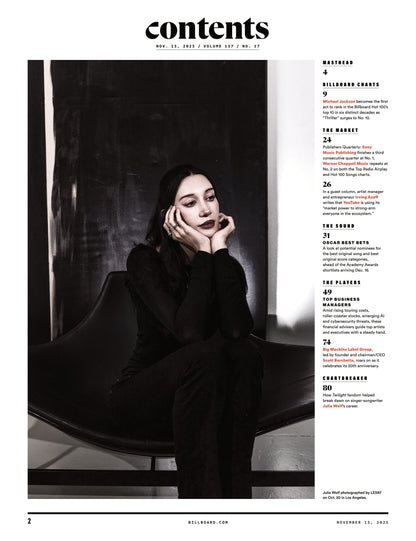 Billboard - 25.11.15 Edition: Rosalía’s Next Act, From Opera To Euphoria & Beyond, Unpacking Universal's Udio Deal, Top Business Managers, Irving Azoff's Letter To Youtube, GIRLSET Rises & More!
